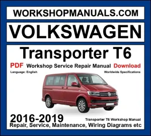 VW Volkswagen Transporter T6 workshop repair manual PDF 2016-2019 cover
