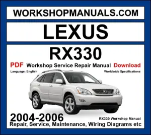 Lexus RX330 Workshop Repair and Service Manual 2004-2006 PDF Download cover