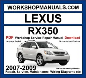 Lexus RX350 Workshop Repair and Service Manual 2007-2009 PDF Download cover