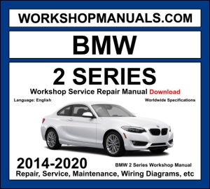 BMW 2 Series F22 F23 F45 2014-2020 workshop manual covering N20 B48 2.0L turbo and N55 B58 3.0L inline-six petrol and B47 diesel engines with service repair procedures and wiring diagrams