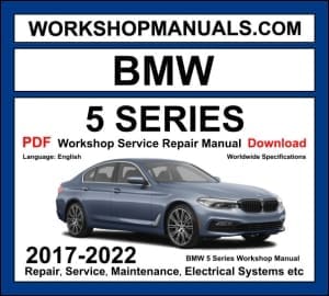 BMW 5 Series G30 2017-2022 workshop manual covering 2.0L B48 3.0L B58 turbo petrol and B47 B57 diesel engines with service repair procedures PDF download