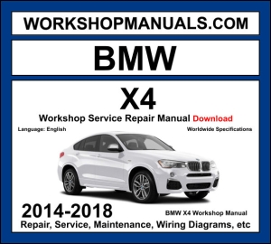 BMW X4 Workshop Manual 2014-2018 with N55 B58 diesel turbo repair and wiring diagrams PDF