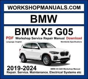BMW X5 G05 workshop manual 2019-2024 with xDrive30i xDrive40i M50i and X5 M engine repair and wiring diagrams PDF
