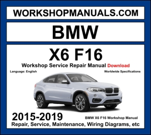 BMW X6 F16 Workshop Manual 2015-2019 with N55 B58 diesel turbo repair and wiring diagrams PDF