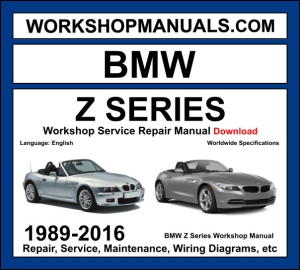 BMW Z Series Workshop Manual 1989-2016 with M52 M54 N52 inline-6 repair and wiring diagrams PDF
