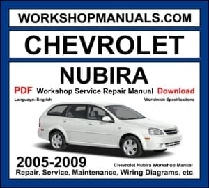 Chevrolet Nubira 2005-2009 workshop manual covering 1.6L and 1.8L DOHC engines with repair and service procedures PDF download