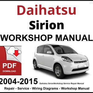 Daihatsu Sirion 2004-2015 Workshop and Service Manual PDF