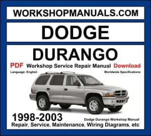 Dodge Durango 1998-2003 workshop manual covering 3.9L V6 4.7L V8 5.2L V8 and 5.9L V8 petrol engines with service repair procedures and wiring diagrams