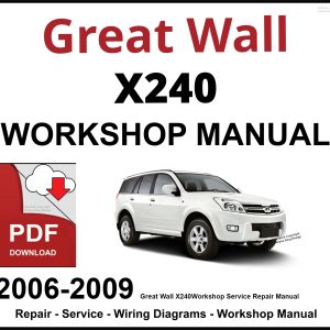 Great Wall X240 Workshop and Service Manual 2006-2009 PDF