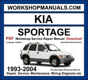 Kia Sportage 1993-2004 workshop manual covering 2.0L petrol and 2.0L diesel engines with service repair procedures and wiring diagrams