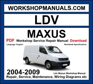 LDV Maxus van 2004-2009 workshop manual covering 2.5L CRDi turbo diesel engine with repair procedures and wiring diagrams PDF download