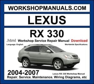 Lexus RX 330 XU30 2004-2007 workshop manual covering 3.3L 3MZ-FE V6 engine with repair procedures and wiring diagrams PDF download