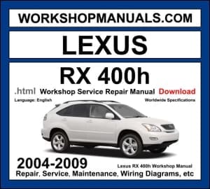 Lexus RX 400h 2004-2009 workshop manual covering 3.3L 3MZ-FE V6 hybrid petrol engine with service repair procedures and wiring diagrams