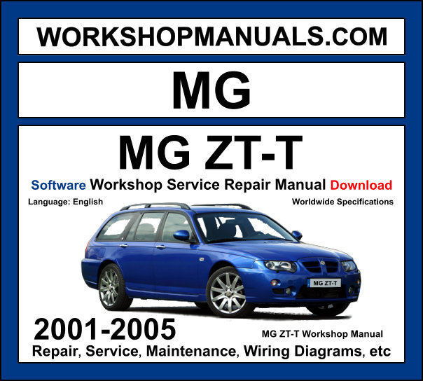 MG ZT-T estate 2001-2005 workshop manual covering 1.8L K-Series turbo, 2.0L KV6, 2.5L KV6, and 2.0L CDTi diesel engines with repair procedures and wiring diagrams PDF download