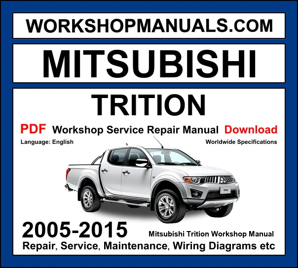 Mitsubishi Triton ML/MN 2005-2015 workshop manual covering 2.4L 4G64, 2.5L 4D56 turbo diesel, and 3.2L 4M41 turbo diesel engines with repair procedures and wiring diagrams PDF download