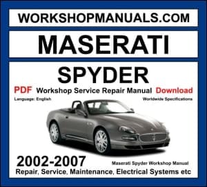 Maserati Spyder 2002-2007 workshop manual covering 4.2L V8 engine with repair procedures and wiring diagrams PDF download