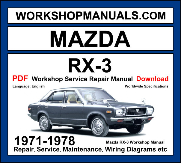 Mazda RX-3 Workshop Repair and Service Manual Download 1971-1978 PDF cover