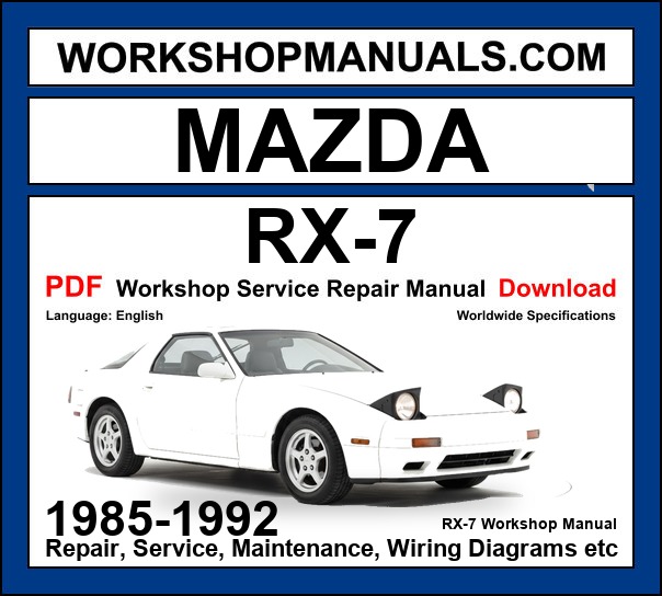 Mazda RX-7 Workshop Repair and Service Manual Download 1985-1992 PDF cover