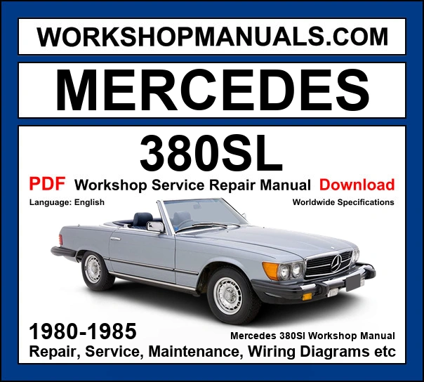 Mercedes-Benz 380 SL R107 1980-1985 workshop manual covering 3.8L M116 V8 engine with repair procedures and wiring diagrams PDF download