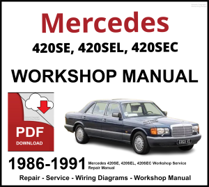 Mercedes 420SE, 420SEL, 420SEC Workshop and Service Manual