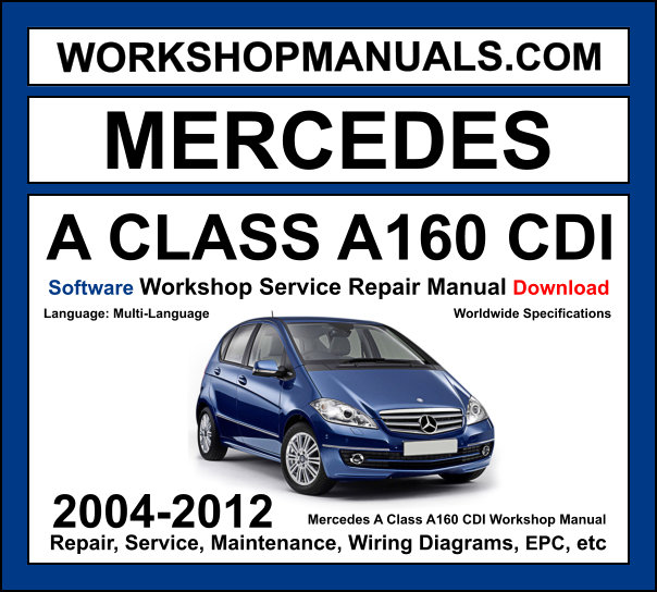 Mercedes A160 CDI W169 2004-2012 workshop manual covering 2.0L OM640 four-cylinder diesel engine with service repair procedures and wiring diagrams dealer software download