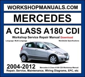 Mercedes A180 CDI W169 2004-2012 workshop manual covering 2.0L OM640 four-cylinder diesel engine with service repair procedures and wiring diagrams PDF download