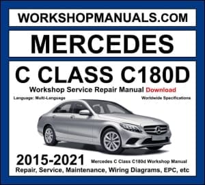 Mercedes C180d W205 2015-2021 workshop manual covering 1.6L OM626 four-cylinder diesel engine with service repair procedures and wiring diagrams dealer software download