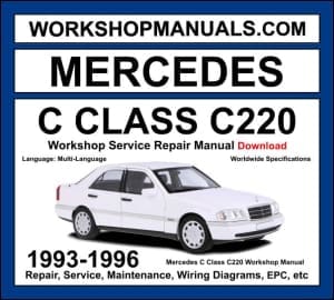 Mercedes-Benz C220 W202 1993-1996 workshop manual covering 2.2L M111 I4 engine with repair procedures and wiring diagrams dealer software download