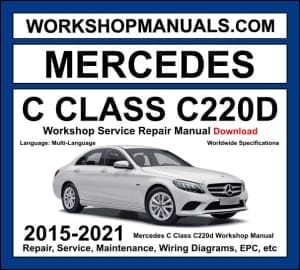 Mercedes C220d W205 2015-2021 workshop manual covering 2.0L OM654 four-cylinder diesel engine with service repair procedures and wiring diagrams dealer software download