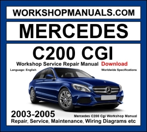 Mercedes C200 CGI W203 2003-2005 workshop manual covering 1.8L M271 direct injection supercharged four-cylinder engine with service repair procedures dealer software download