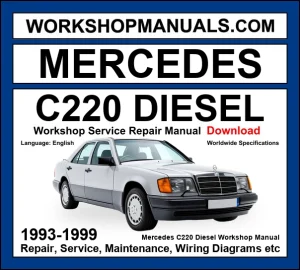 Mercedes-Benz C220 Diesel W202 1993-1999 workshop manual covering 2.2L OM604 diesel engine with repair procedures and wiring diagrams dealer software download