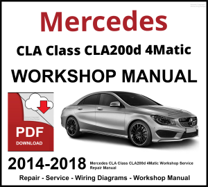 Mercedes CLA Class CLA200d 4Matic 2014-2018 Workshop and Service Manual