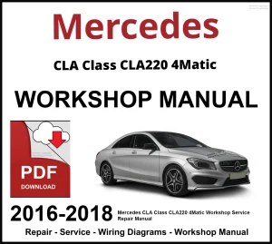 Mercedes CLA Class CLA220 4Matic 2016-2018 Workshop and Service Manual