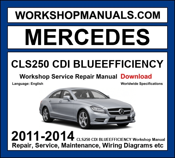 Mercedes CLS250 CDI BlueEfficiency Workshop Repair and Service Manual 2011-2014 Download cover