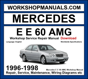 Mercedes-AMG E60 W210 1996-1998 workshop manual covering 6.0L M119 V8 engine with repair procedures and wiring diagrams dealer software download
