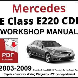 Mercedes E Class E220 CDI Workshop and Service Manual