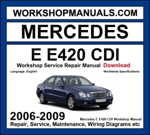 Mercedes E420 CDI W211 2006-2009 workshop manual covering 4.0L OM629 V8 diesel engine with service repair procedures and wiring diagrams dealer software download