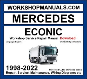 Mercedes-Benz Econic low-entry truck 1998-2022 workshop manual covering OM906 and OM926 diesel engines with repair procedures and wiring diagrams dealer software download