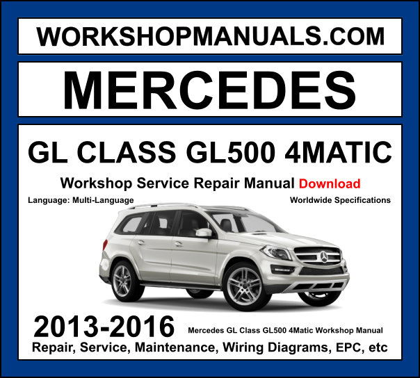 Mercedes GL Class GL500 4Matic X166 2013-2016 workshop manual covering 4.7L M278 V8 biturbo engine with service repair procedures and wiring diagrams PDF download