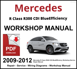 Mercedes R Class R300 CDI BlueEfficiency 2009-2012 Workshop and Service Manual