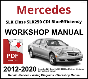 Mercedes SLK Class SLK250 CDI BlueEfficiency 2012-2020 Workshop and Service Manual