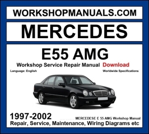 Mercedes-AMG E55 W210 1997-2002 workshop manual covering 5.4L M113 V8 engine with repair procedures and wiring diagrams dealer software download