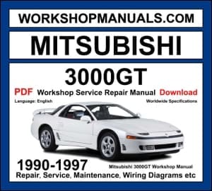 Mitsubishi 3000GT 1990-1997 workshop manual covering 3.0L 6G72 V6 twin-turbo and naturally aspirated engines with repair and wiring diagrams PDF download
