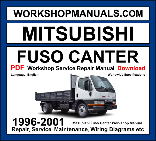 Mitsubishi Fuso Canter Workshop Manual 1996-2001 with 4D34 diesel truck repair and wiring diagrams PDF