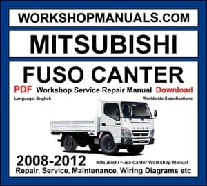 Mitsubishi Fuso Canter light-duty truck 2008-2012 workshop manual covering 4P10 3.0L turbo diesel engine with repair procedures and wiring diagrams PDF download