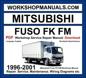Mitsubishi Fuso FK FM truck workshop manual 1996-2001 with diesel engine repair procedures and wiring diagrams PDF