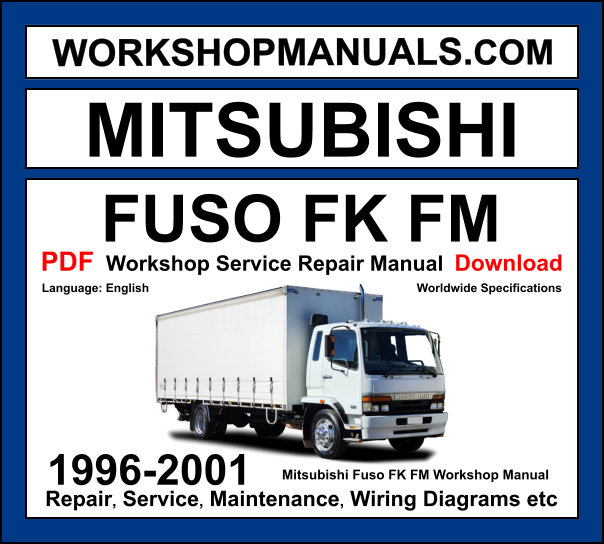 Mitsubishi Fuso FK FM truck workshop manual 1996-2001 with diesel engine repair procedures and wiring diagrams PDF