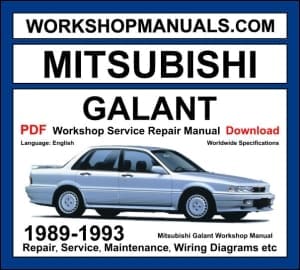 Mitsubishi Galant 1989-1993 sixth generation E30 workshop manual covering 1.8L 4G37 2.0L 4G63 2.0L turbo 4G63T 2.4L 4G64 petrol and 1.8L 4D65T diesel engines with service repair procedures and wiring diagrams PDF download