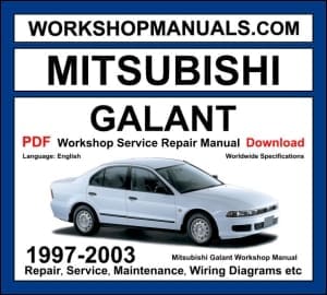 Mitsubishi Galant 1997-2003 workshop manual covering 2.0L 2.4L 2.5L V6 and 3.0L V6 petrol engines with service repair procedures and wiring diagrams