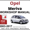 Opel Meriva 2003-2017 Workshop and Service Manual